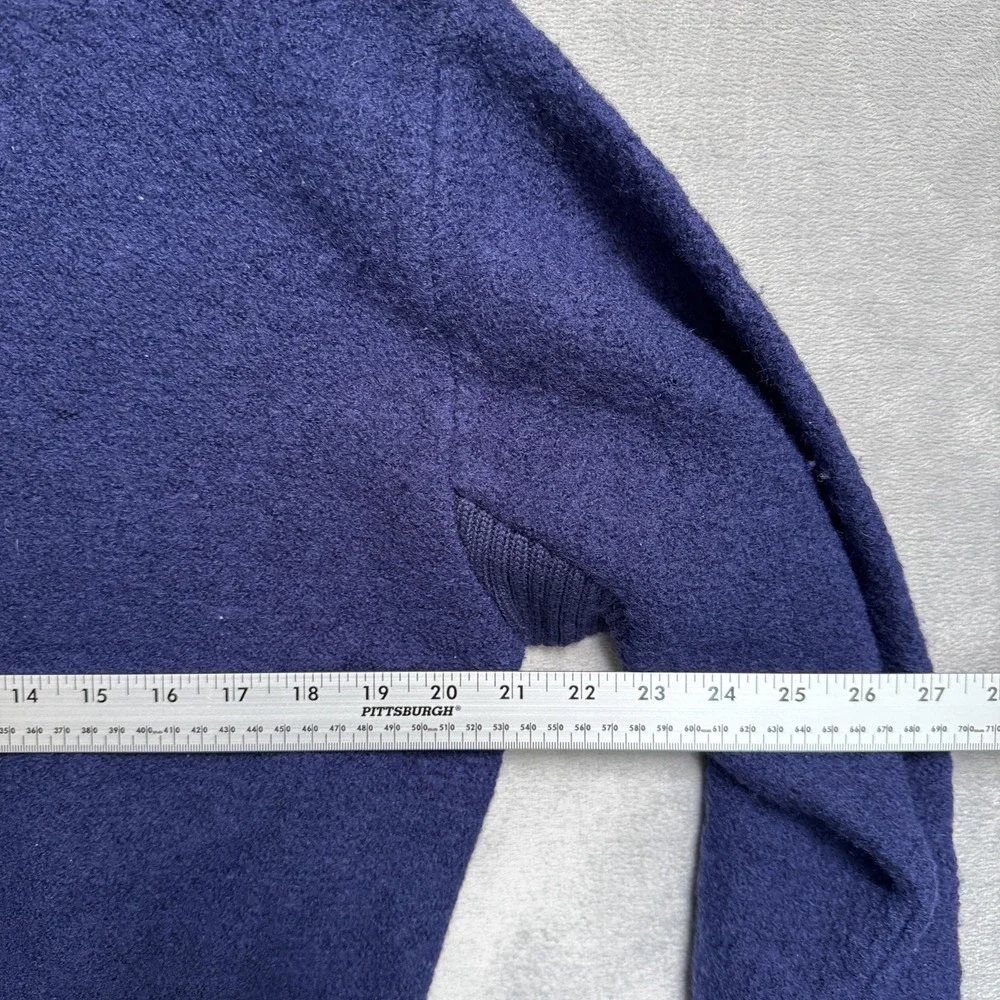 Vintage The North Face Sweater Mens Medium Navy Blue Wool 1/4‎ Zip Mock Neck 90s